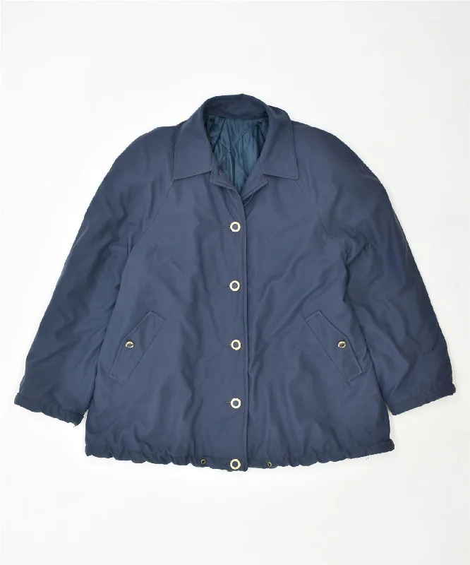 VINTAGE Womens Windbreaker Jacket UK 18 XL Blue Viscose Fleece Jacket Down Jacket Feather Jacket
