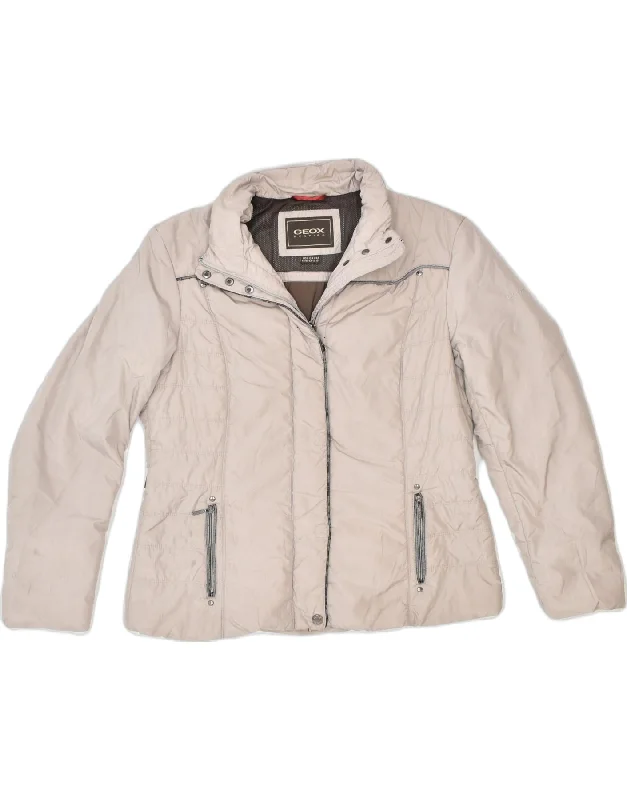 GEOX RESPIRA Womens Windbreaker Jacket UK 12 Medium Beige Polyester Fleece Fabric Down Fabric Feather Fabric GEOX RESPIRA Womens Windbreaker Jacket UK 12 Medium Beige Polyester Fleece Fabric Down Fabric Feather Fabric