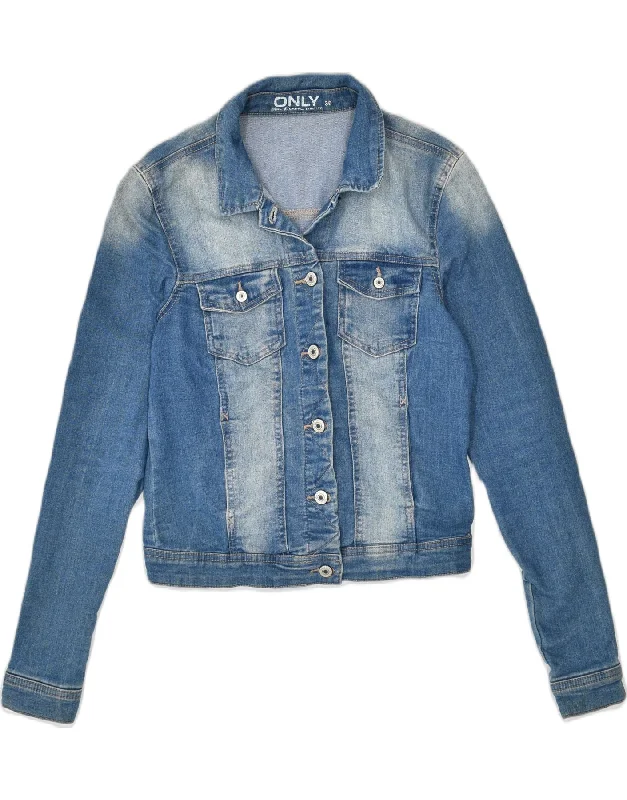 ONLY Womens Denim Jacket EU 36 Small Blue Cotton Denim Jacket Leather Jacket Suede Jacket