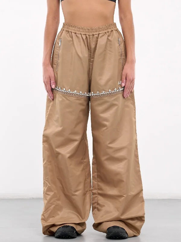 Crystal Slit Track Pants (AWPA0042FA01-CAMEL) Classic Cropped Pants
