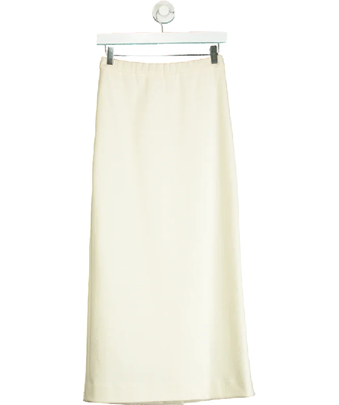 bouguessa Cream Maxi Skirt UK S silk skirt sleek