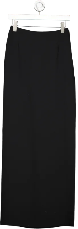 Nue Studio Black Maxi Skirt With Dimante Zip UK 10 wool skirt sturdy