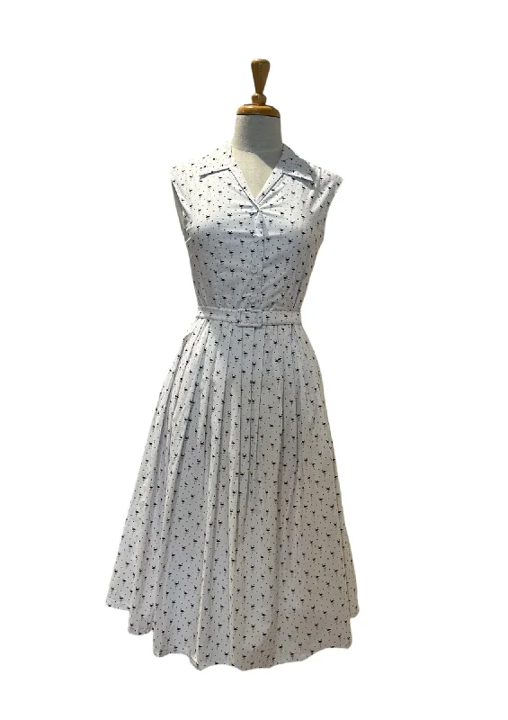 Charlotte Cream & Navy Flamingo Dress Tunics Running lightweight