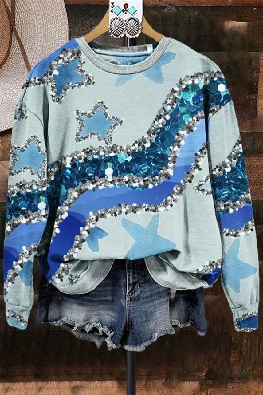 Classic Contrast Graphic Print Sweatshirt Hoodie with High Neck Warm Protective