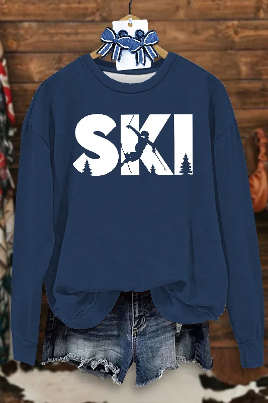 Sports Winter SKI Sweatshirt Hoodie with Neon Bright Vibrant