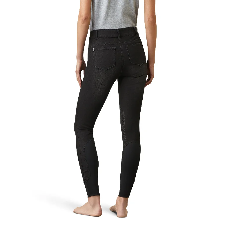 Ariat® Ladies Halo B Denim Knee Patch Black Breech Pants 10039534 Cozy Full-Length Pants