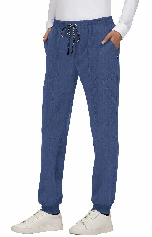 Good Vibe Jogger Pant by KOI XXS-5XL /  Heather Navy Classic Pleated Pants