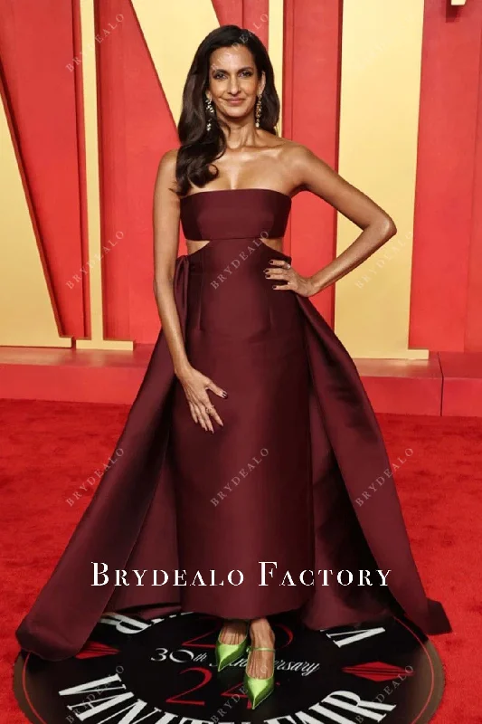 Poorna Jagannathan Cabernet Strapless 2024 Oscars After Party Dress Tunics Occasion special Poorna Jagannathan Cabernet Strapless 2024 Oscars After Party Dress Tunics Occasion special