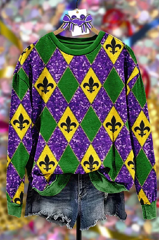 Vintage Carnival Print Sweatshirt Hoodie Crop Top Short Trendy