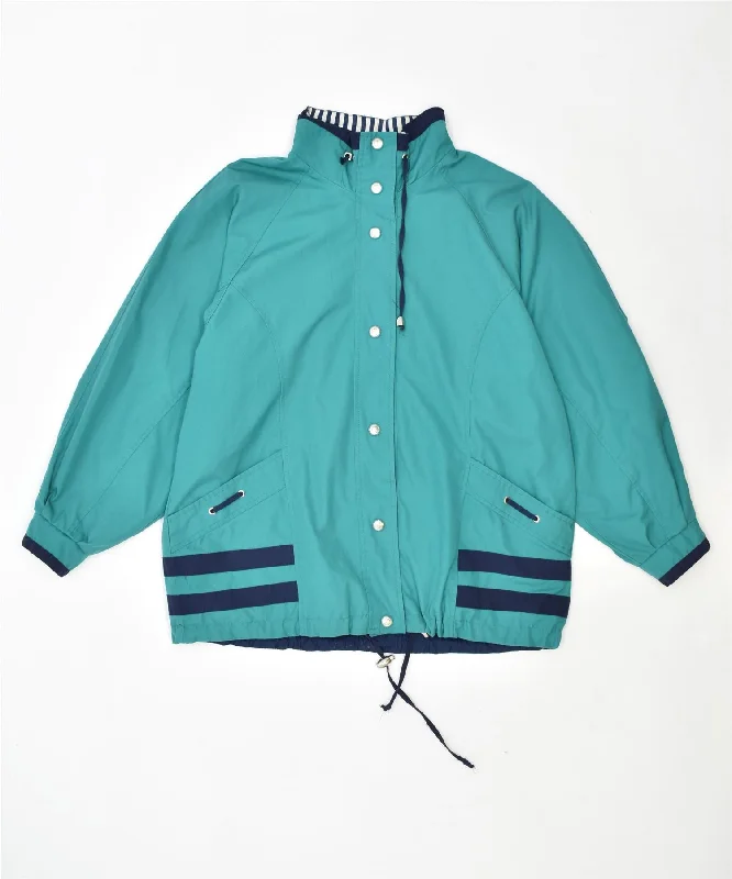 CS ESSENTIALS Womens Reversible Windbreaker Jacket UK 20 2XL Green Notch Collar Jacket Peter Pan Collar Jacket Cowl Neck Jacket