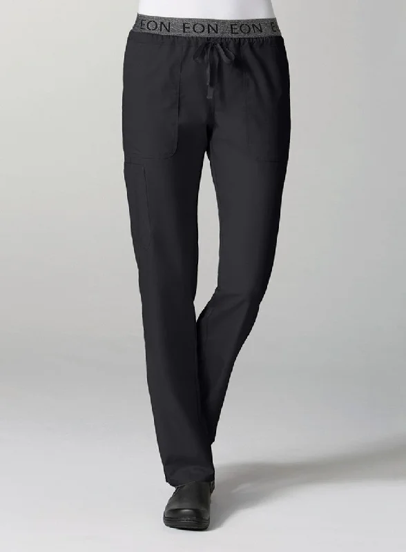 Waist Band 7 Pocket Cargo Pant by Maevn (Regular)  XXS-2XL / Black Slim Fit Casual Pants
