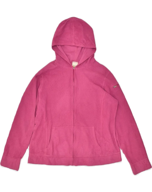 L.L.BEAN Womens Hooded Oversized Fleece Jacket UK 16 Large Pink Polyester Corduroy Jacket Velvet Jacket Brocade Jacket