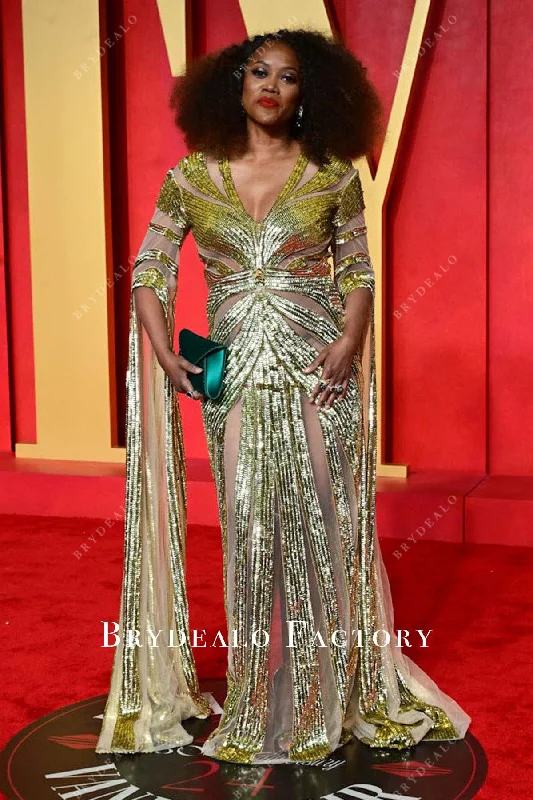 Erika Alexander Green Sequined 2024 Oscars After Party dress Tunics Trousers formal