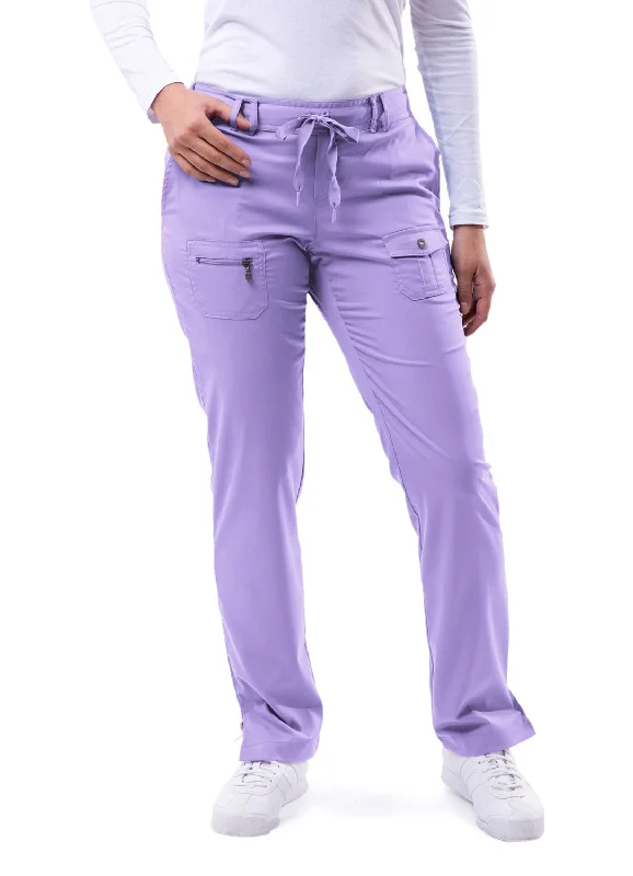 Slim Fit 6 Pocket Scrubs Pant by Adar (Regular) XXS-3XL /  Lavender Wide-Legged Palazzos