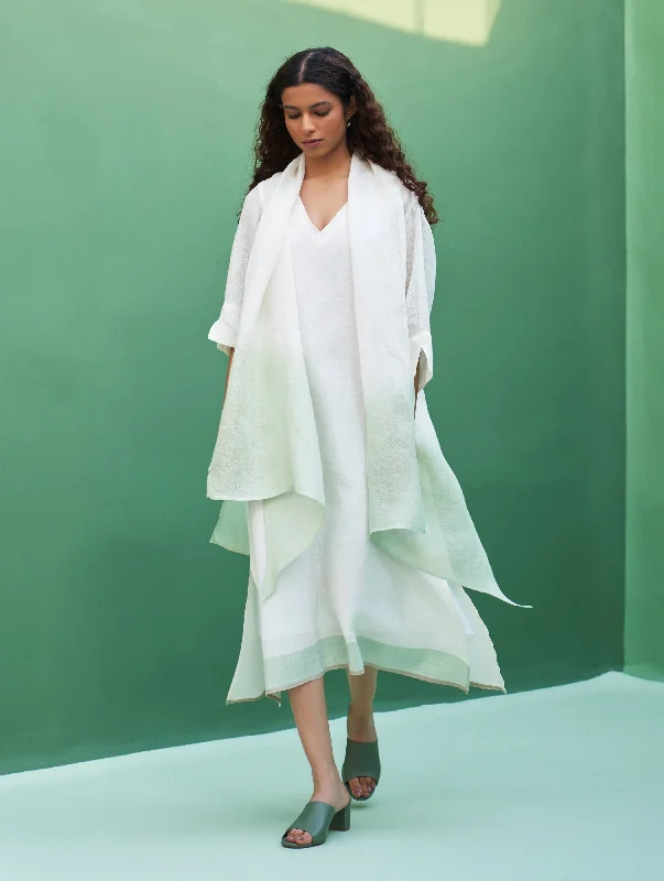 Jin Linen Dress With Overlay - Ivory Tunic Top Casual