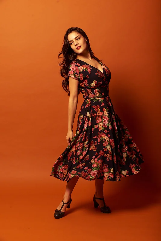 Viola Garden Roses Dress Tunics Luxurious premium