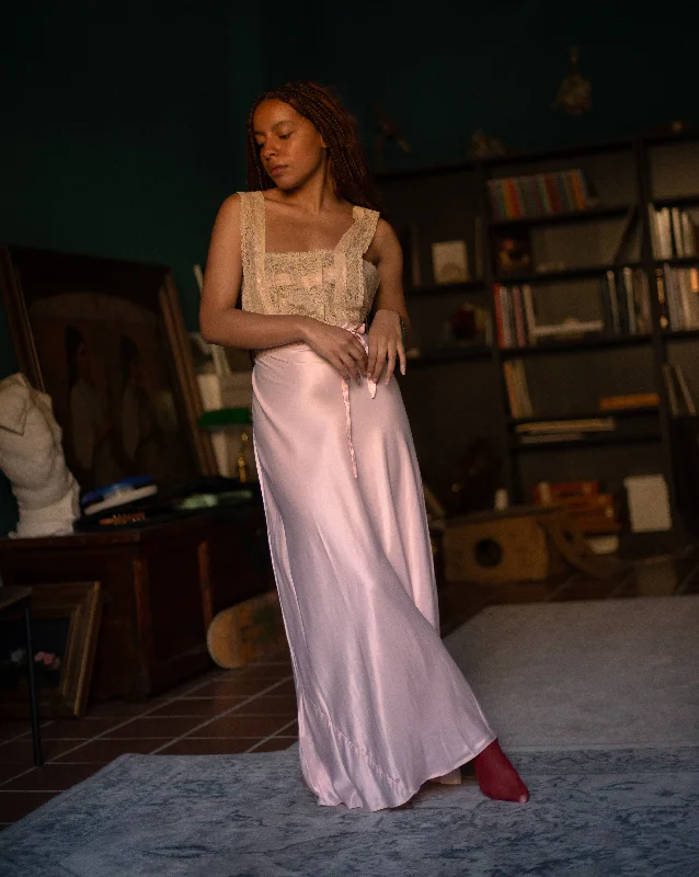 1930s deadstock rayon satin bias cut slip dress Tunics Bridal satin