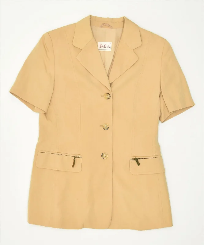 BETTY BARCLAY Womens 3 Button Blazer Jacket UK 10 Small Beige Chenille Fabric Brocade Fabric Lace Fabric