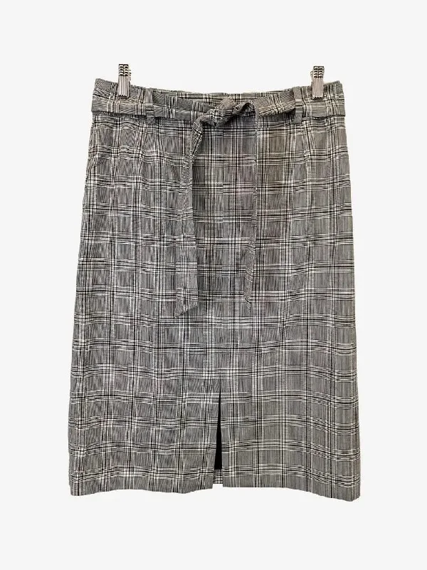 Jigsaw Sophisticated Check Midi Skirt Size 10 velvet skirt plush