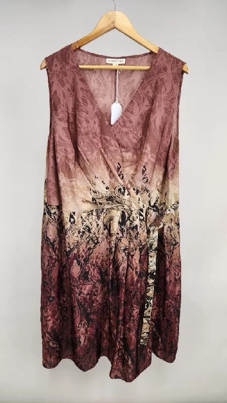COLDWATER CREEK UMBRE WINE/BLK DRESS SZ 22 Tunics Cozy comfortable