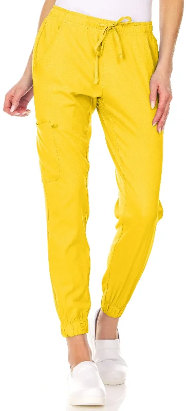 Drawstring Cargo Jogger Pant By MediChic XXS-3X / Yellow Elegant Wool Trousers