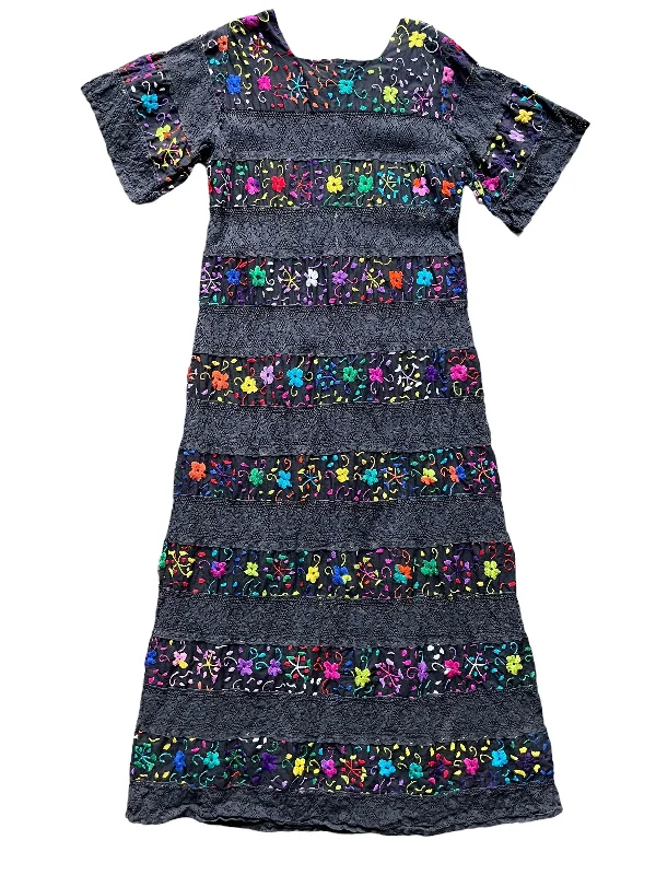 Vintage Mexican Embroidered Lace Dress L-XL Tunics Cozy comfortable