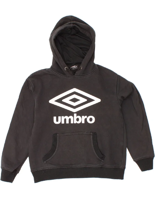 UMBRO Womens Oversized Graphic Hoodie Jumper UK 6 XS Black Cotton Hoodie with Crew Neck Simple Timeless UMBRO Womens Oversized Graphic Hoodie Jumper UK 6 XS Black Cotton Hoodie with Crew Neck Simple Timeless