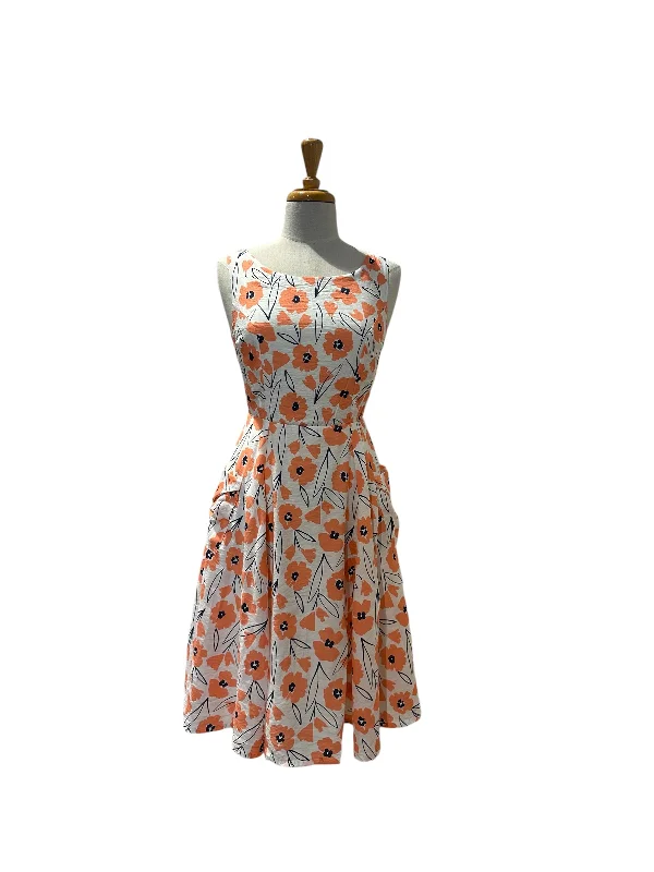 Chita Cream & Pink Floral Dress Tunics Sophisticated sleek