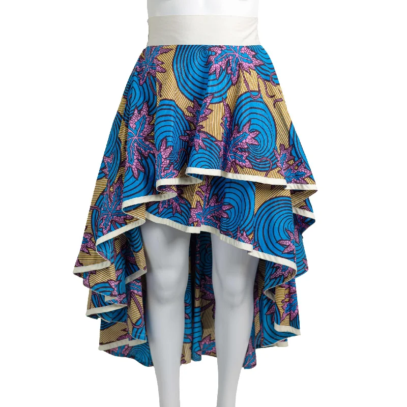 Layered Ankara Skirt with Belt satin skirt smooth