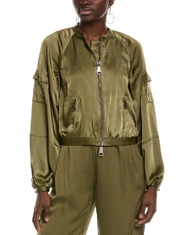 Ramy Brook Marina Jacket Satin Fabric Silk Fabric Chiffon Fabric