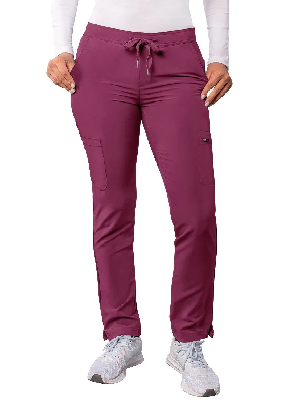 Women's Skinny Leg Cargo Drawstring Pant by Adar XXS-3XL / Wine Formal Linen Trousers