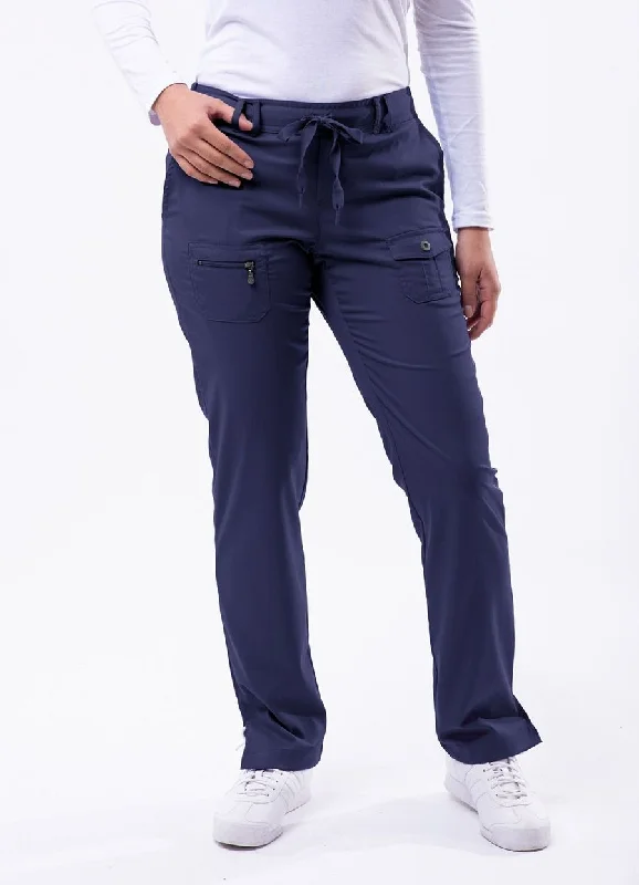 Slim Fit 6 Pocket Scrubs Pant by Adar (Regular) XXS-3XL /  NAVY Classic Chino Pants