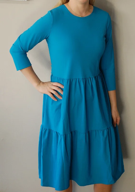 Size Small Tiered Swim Dress in Dark Teal Tunics Luxurious high-end
