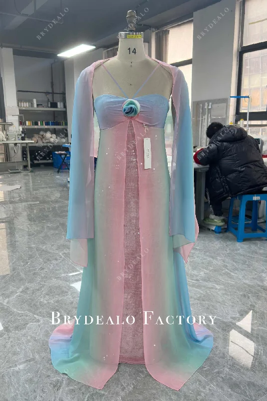Custom Rainbow Chiffon Pink Sequin Birthday Wedding Party Dress Tunics Top rated