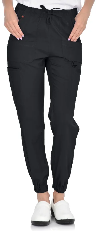 Detailed Jogger Pant By MediChic XS-2XL / Black Cozy Fitted Pants