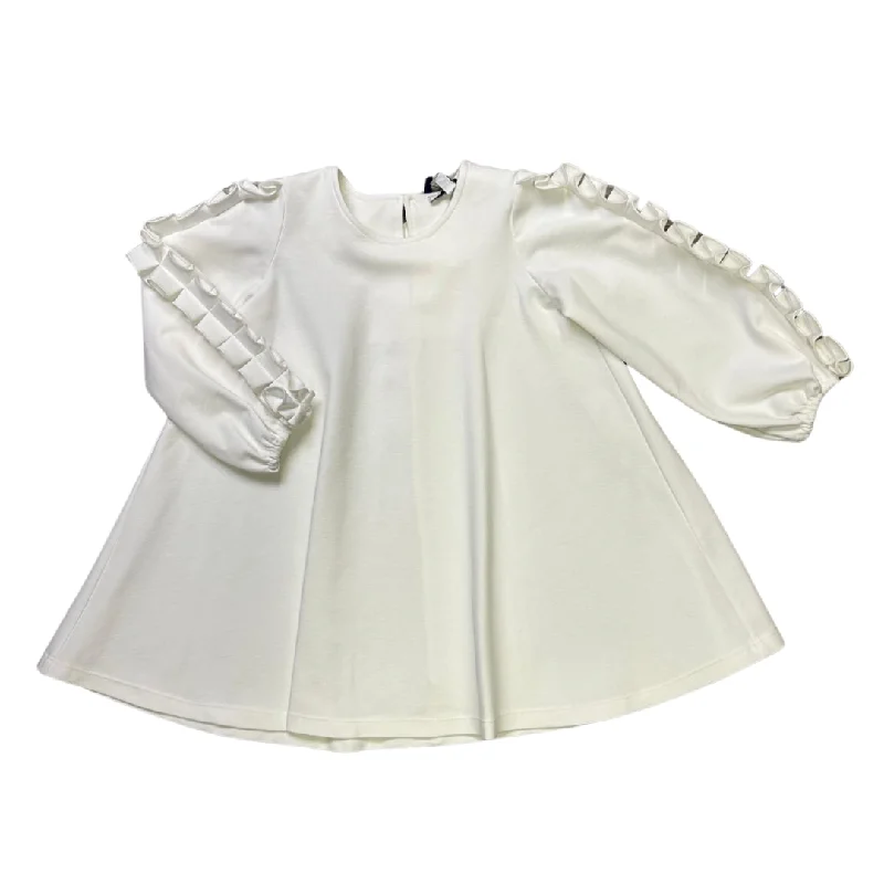 Cream Doreli Ruffle Sleeve Long Length Dress Tunics Lace romantic