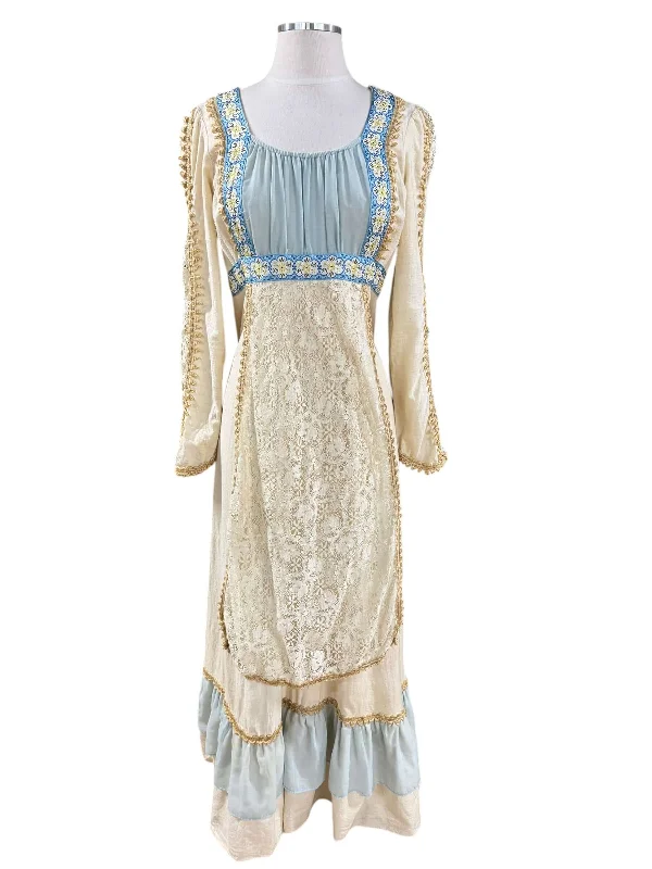 1970s Renaissance Gunne Sax Dress L-XL Tunics Winter warm