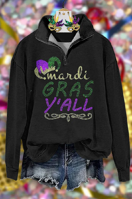 Classic Carnival Print Zip-Up Sweatshirt Hoodie Sweatshirt Pullover