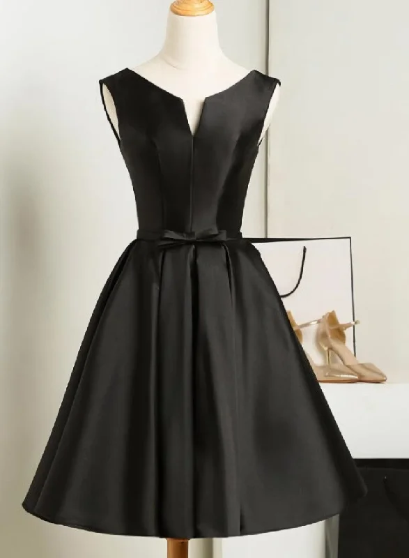 Black Short V-neckline Knee Length Party Dress, Black Homecoming Dress Prom Dress Off-the-shoulder Bohemian Festive Black Short V-neckline Knee Length Party Dress, Black Homecoming Dress Prom Dress Off-the-shoulder Bohemian Festive
