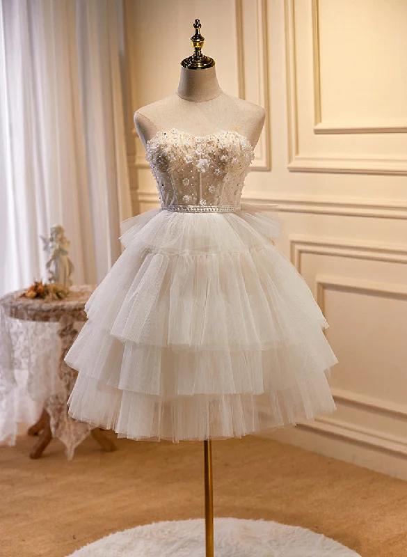 Cute Ivory Short Sweetheart Lace-up Party Dress, Ivory Short Prom Dress Tunics Plaid country Cute Ivory Short Sweetheart Lace-up Party Dress, Ivory Short Prom Dress Tunics Plaid country