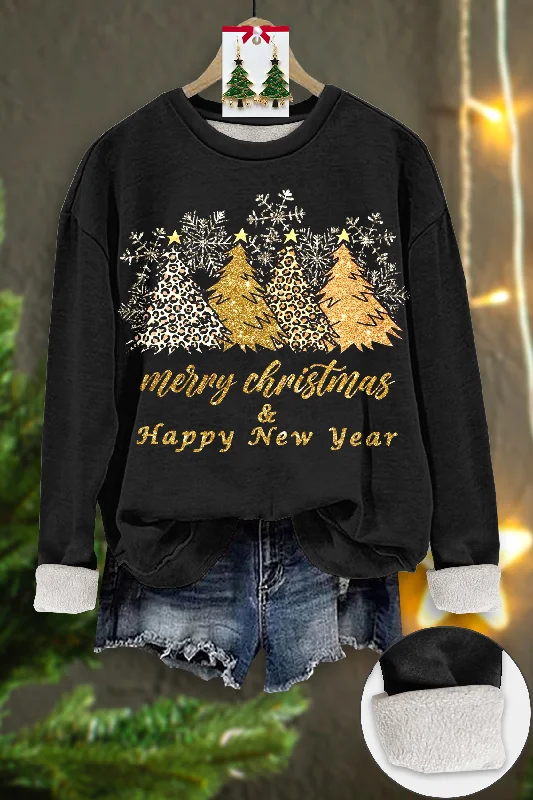 Christmas And New Year Printed Thickened Fleece Sweatshirt Hoodie with Button Placket Classic Preppy Christmas And New Year Printed Thickened Fleece Sweatshirt Hoodie with Button Placket Classic Preppy