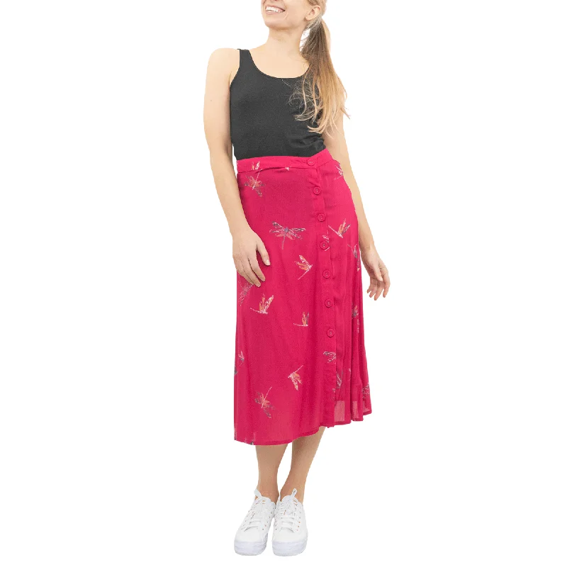 Next Dragonfly Pink Lightweight A Line Midi Skirt lightweight skirt design