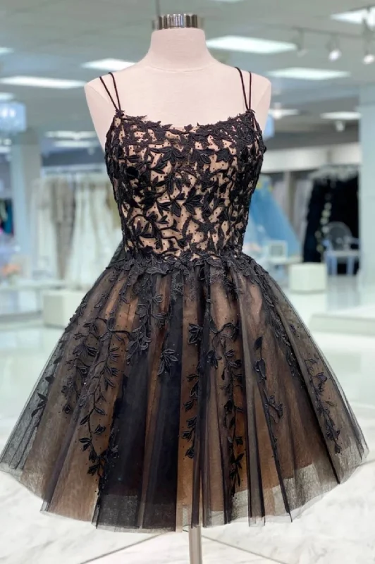 Black Lace Short Prom Dress, Cute A-Line Homecoming Party Dress Tunics Recommended stylist Black Lace Short Prom Dress, Cute A-Line Homecoming Party Dress Tunics Recommended stylist