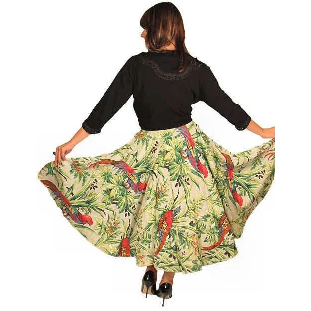 Vintage Circle Skirt Large Scale Print Bark Cloth Super 1940S Small asymmetrical skirt cut Vintage Circle Skirt Large Scale Print Bark Cloth Super 1940S Small asymmetrical skirt cut