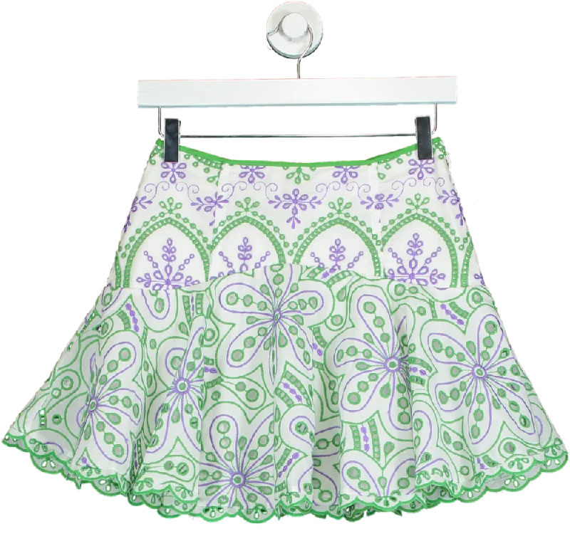 Charo Ruiz Ibiza White broderie Noa short skirt UK XS corduroy skirt comfortable
