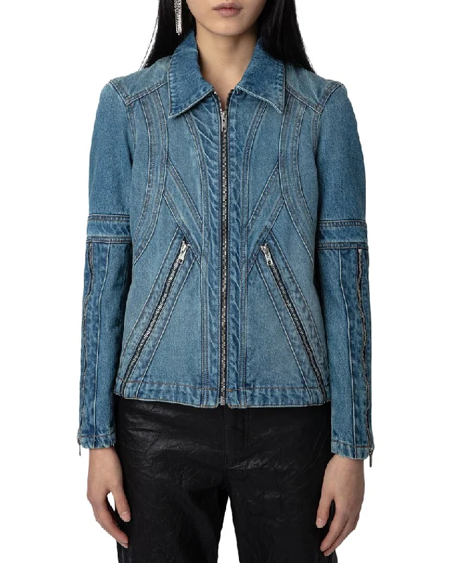 Zadig & Voltaire Denim Jacket Welt Pockets Slit Pockets Flap Pockets