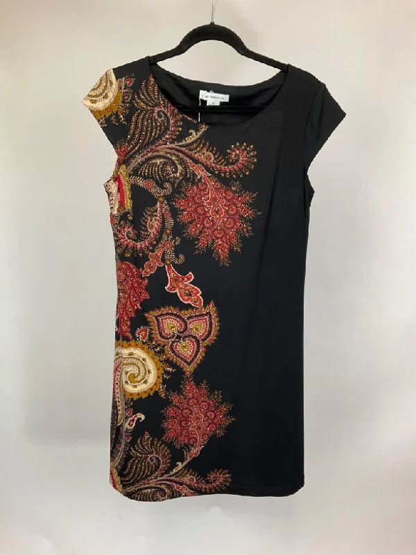 LIZ CLAIRBORNE BLACK FLORAL DRESS SZ 10 Tunics Trousers formal