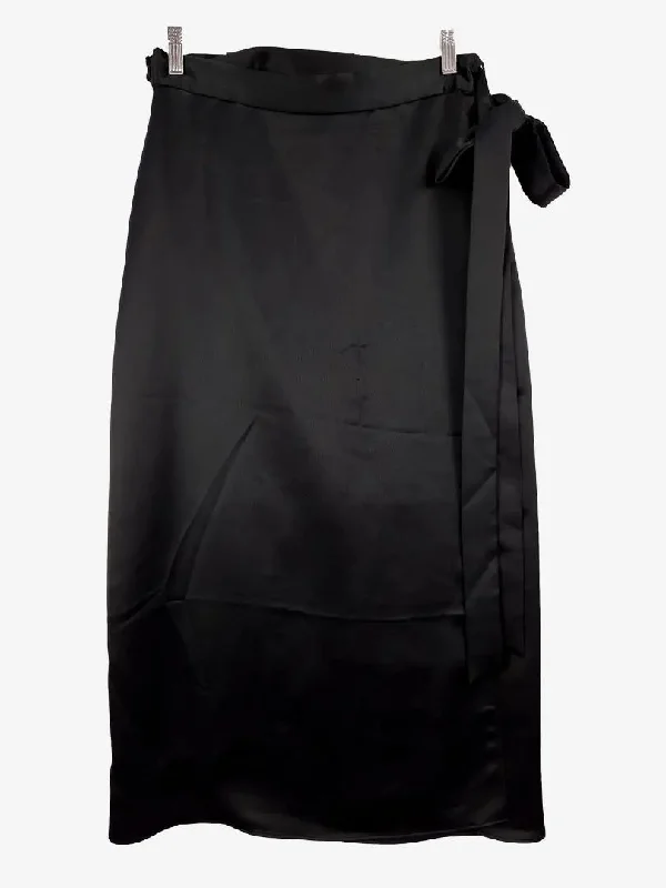 Country Road Satin Look Wrap Midi Skirt Size 12 linen skirt natural