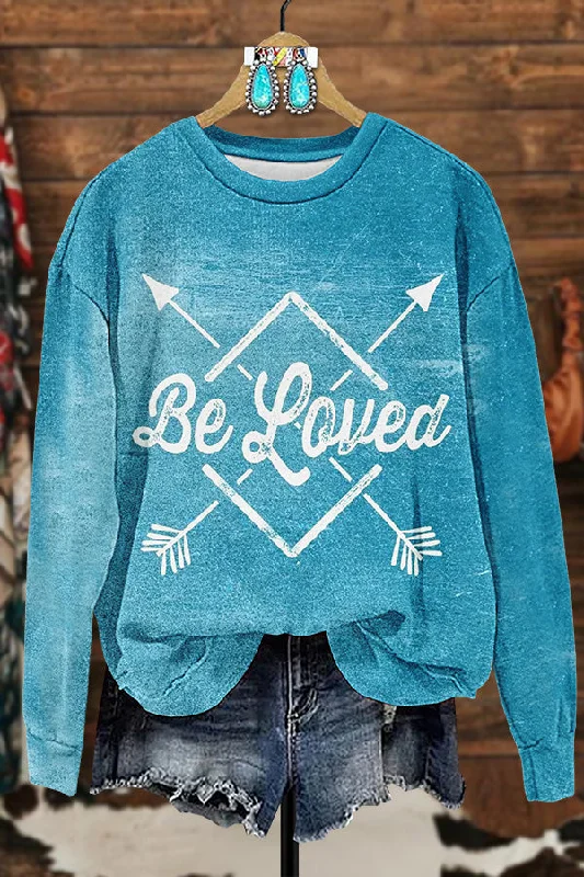 Be Loved Arrow Sweatshirt Hoodie with Gradient Ombre Colorful