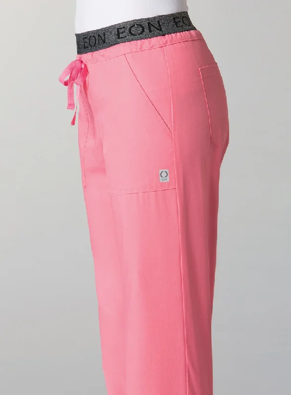 Waist Band 7 Pocket Cargo Pant by Maevn (Regular)  XXS-3XL / Strawberry Pink Casual Drawstring Pants